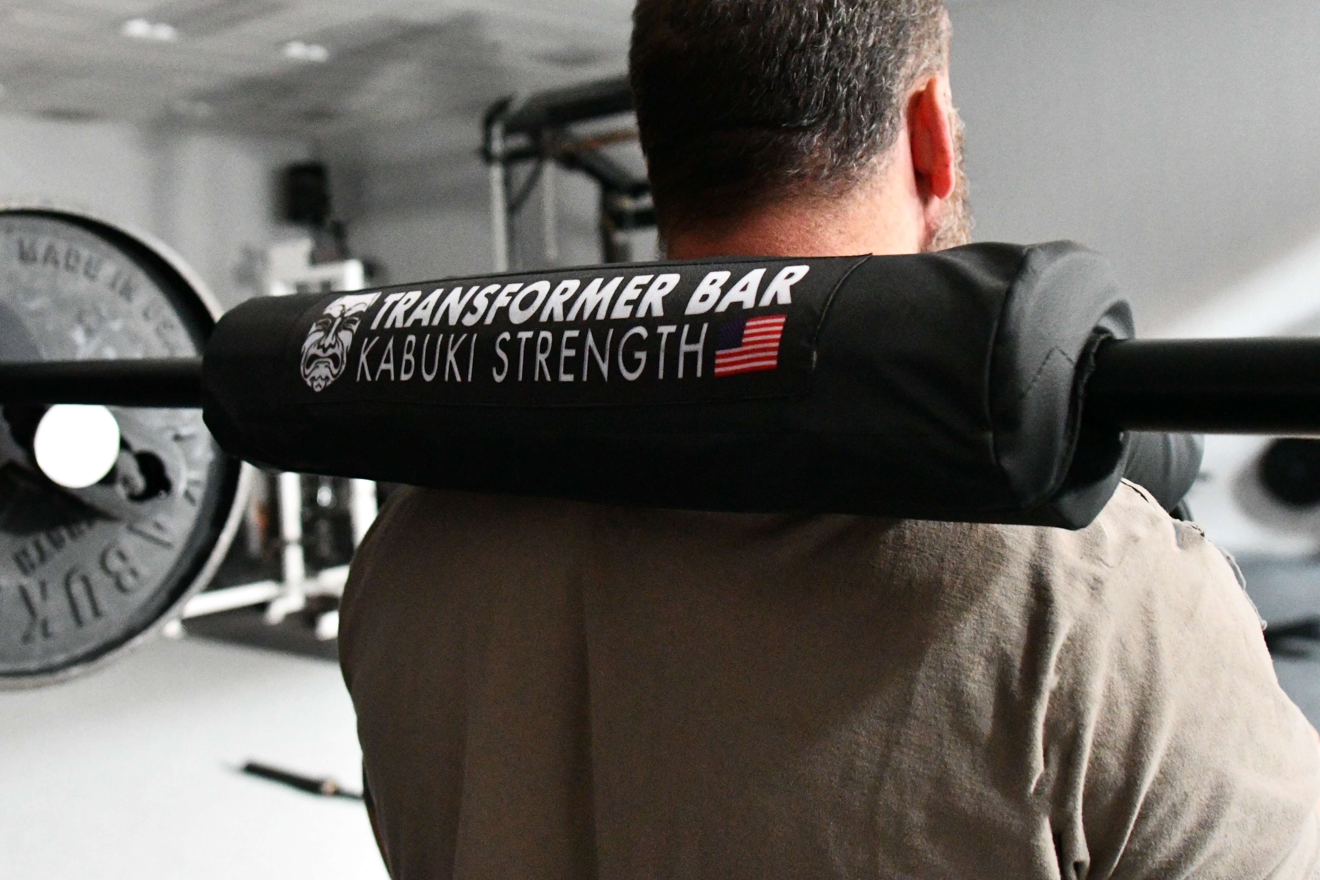 rear view of the Transformer Bar pad on a man's back